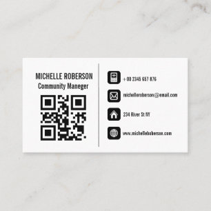 Basic info icons and qr Business Card