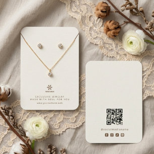 Basic Ivory Brown Jewellery Display Logo TMF26 Business Card