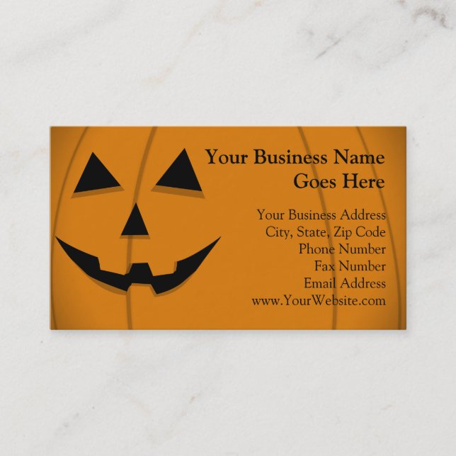 Basic Jack-O-Lantern Shape Design Business Card (Front)