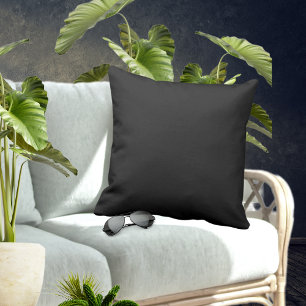 Basic Jet Ink Black Solid One Colour Monochromatic Cushion