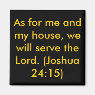 Basic Joshua 24:15 Square Magnet