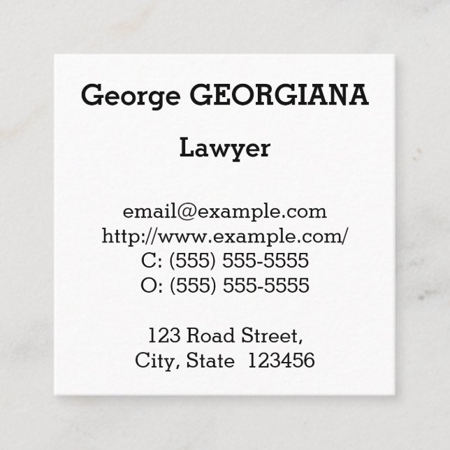 Basic Law Professional Business Card (Front)