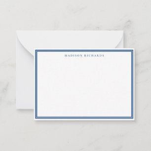 Basic Light Navy Blue Border Personalized  Card