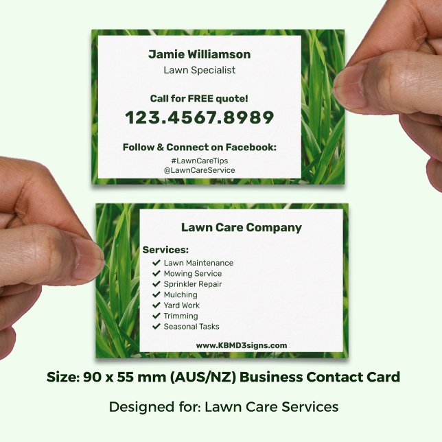 Basic List Call to Action Garden Maintenance Business Card (Basic List Call to Action Garden Maintenance Business Card; size: 90 x 55 mm (AUS/NZ))