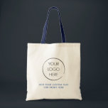 Basic Logo Custom Bag, Business or Shop, Blue Text Tote Bag<br><div class="desc">Add your logo and text to create a cool custom tote bag for your business or event. These bags are great for marketing and promotions. You may change the colours of the text and the bag handle.</div>