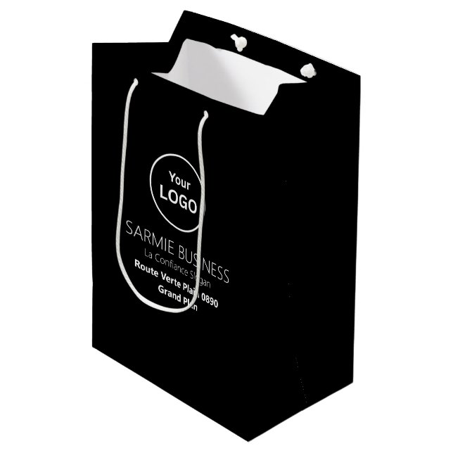 Basic Logo Custom Bag, Business or Shop Tote Bag (Front Angled)