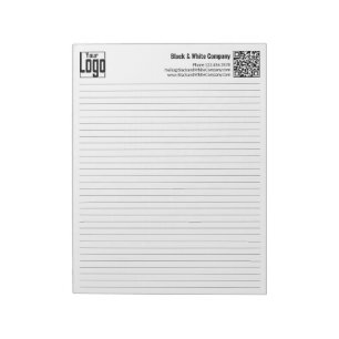 Basic Logo QR-code Black Line College Rule Notepad