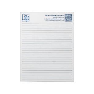 Basic Logo QR-code Blue Line College Rule Notepad