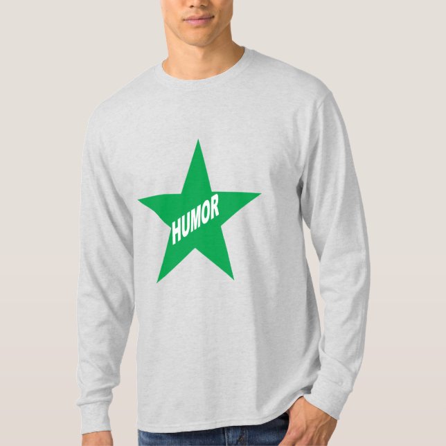 Basic Long Sleeve T-Shirt ash HUMOR STAR (Front)