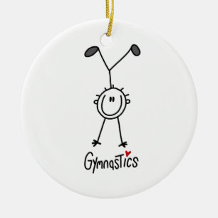 Basic Male Stick Figure Gymast T-shirts and Gifts Ceramic Tree Decoration