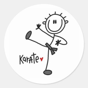 Basic Male Stick Figure Karate T-shirts and Gifts Classic Round Sticker
