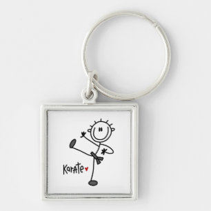 Basic Male Stick Figure Karate T-shirts and Gifts Key Ring
