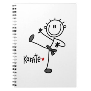 Basic Male Stick Figure Karate T-shirts and Gifts Spiral Notebook