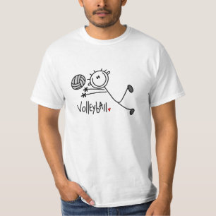 Basic Male Stick Figure Volleyball T-Shirt