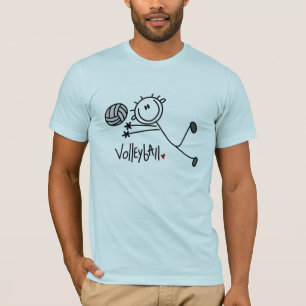 Basic Male Stick Figure Volleyball T-Shirt