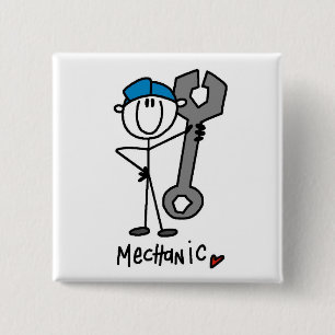 Basic Mechanic T-shirts and Gifts 15 Cm Square Badge