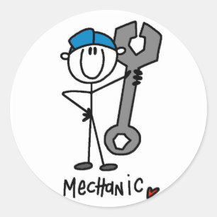 Basic Mechanic T-shirts and Gifts Classic Round Sticker