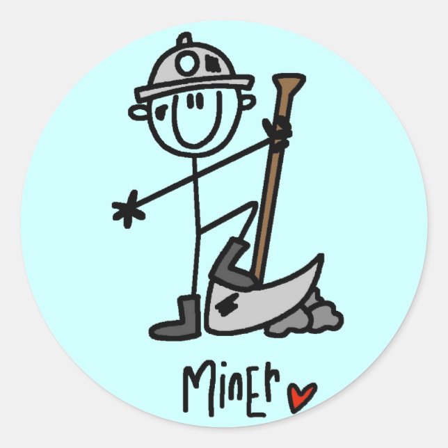 Basic Miner T-shirts and Gifts Classic Round Sticker (Front)
