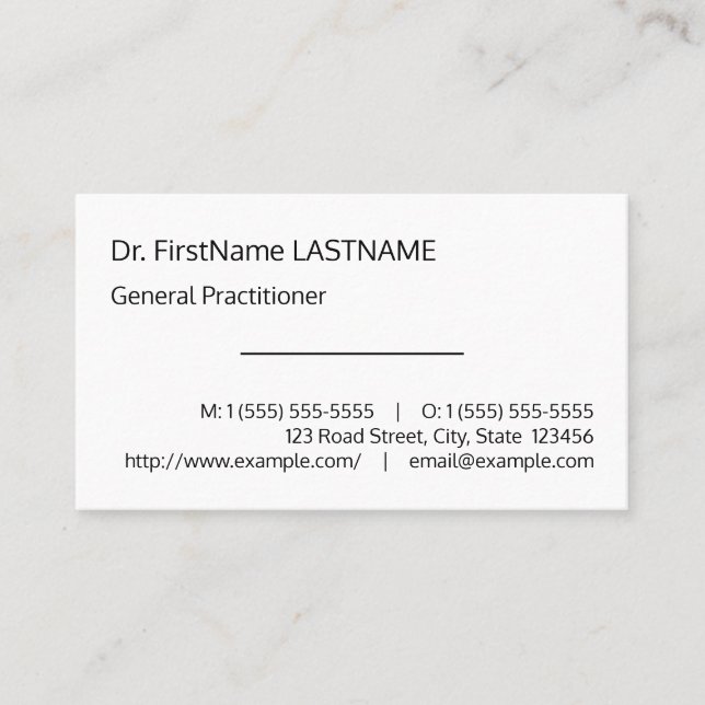 Basic, Minimal Business Card (Front)