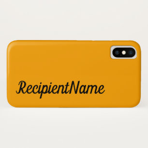 Basic, Minimal, Orange Background and Black Name Case-Mate iPhone Case