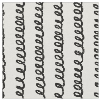 Basic minimalist lines simple curly wavy stroke fabric
