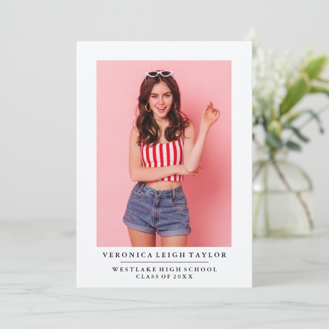 BASIC MINIMALIST PHOTO GRADUATION ANNOUNCEMENT (Standing Front)