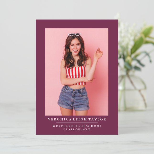 BASIC MINIMALIST PHOTO GRADUATION ANNOUNCEMENT (Standing Front)