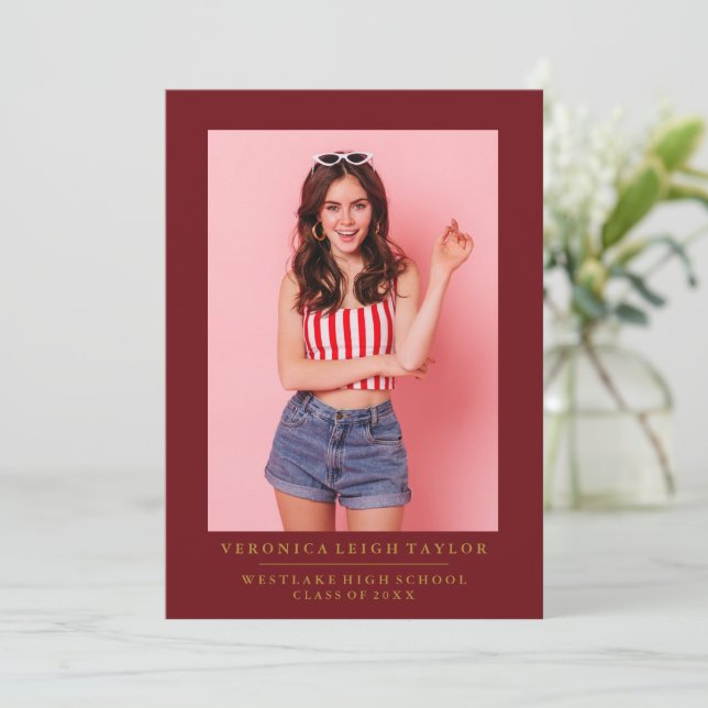 BASIC MINIMALIST PHOTO GRADUATION ANNOUNCEMENT (Standing Front)