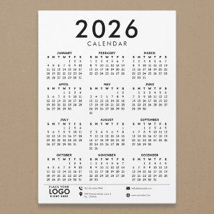 Basic Modern 2026 Corporate Logo Calendar