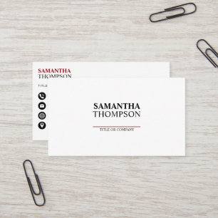 Basic Modern Minimalist Professional QR Code White Business Card