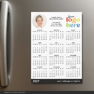 Basic Modern Photo Logo 2027 Magnetic Calendar