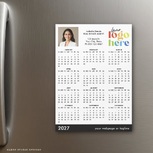 Basic Modern Photo Logo 2027 Magnetic Calendar