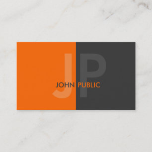 Basic Modern Two Colour Monogram Business Card