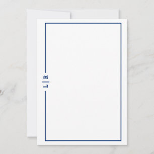Basic Monogram #1 Flat Note Card