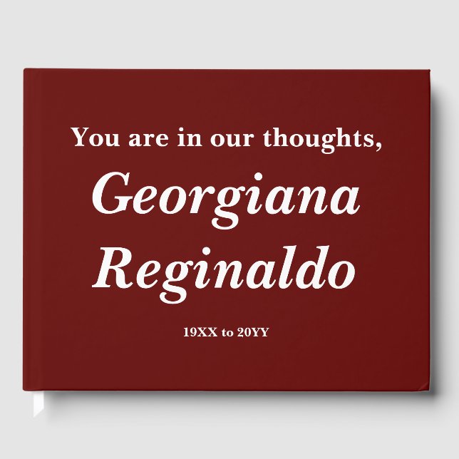 Basic, Mournful Sympathy Guestbook (Front)