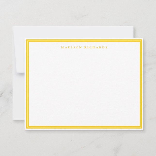 Basic Mustard Yellow Border Personalized  Card (Front)
