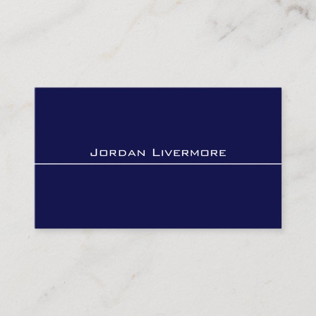 Basic Navy Professional, Simple Modern Business Card (Front)