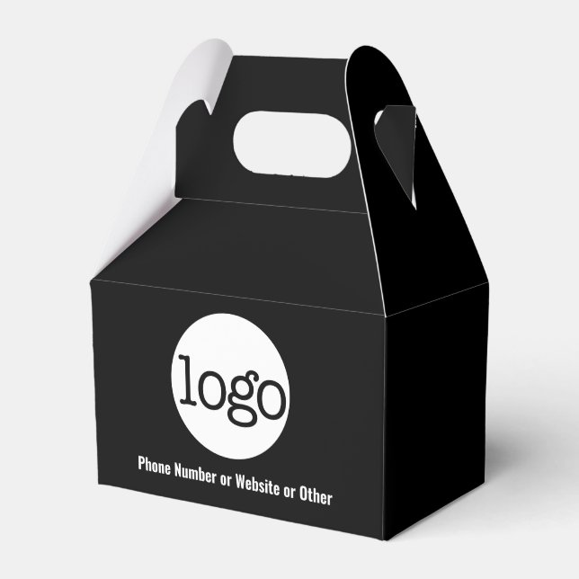 Basic Office Business Logo Text - black Favour Box (Front Side)