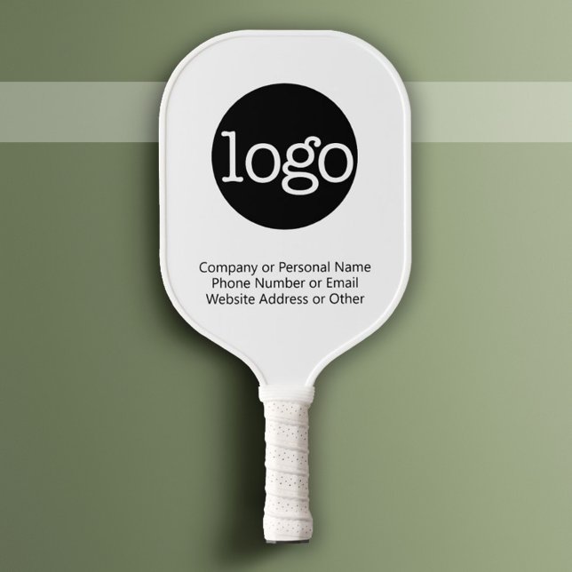 Basic Office Business Logo & Text CAN EDIT colours Pickleball Paddle (Custom Logo Pickleball Paddle)