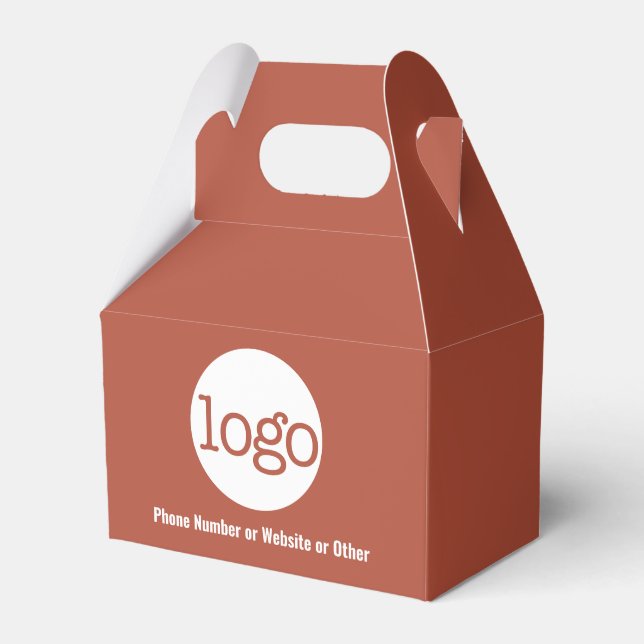 Basic Office Business Logo Text - terra cotta Favour Box (Front Side)