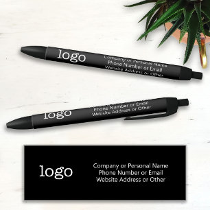 Basic Office Business Logo with 3 lines of Text Black Ink Pen
