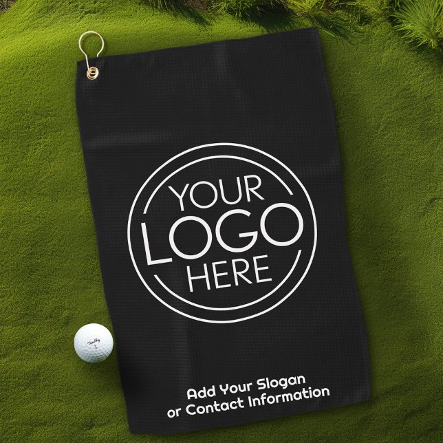 Basic Office Business Logo with Contact Info Golf Towel (Insert Your Logo for a Golf Promotional Product - Great for A Golf Tournament or Outdoor Event)