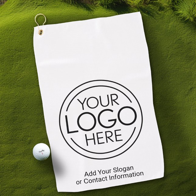 Basic Office Business Logo with Contact Info Golf Towel (Insert Your Logo for a Golf Promotional Product - Great for A Golf Tournament or Outdoor Event)