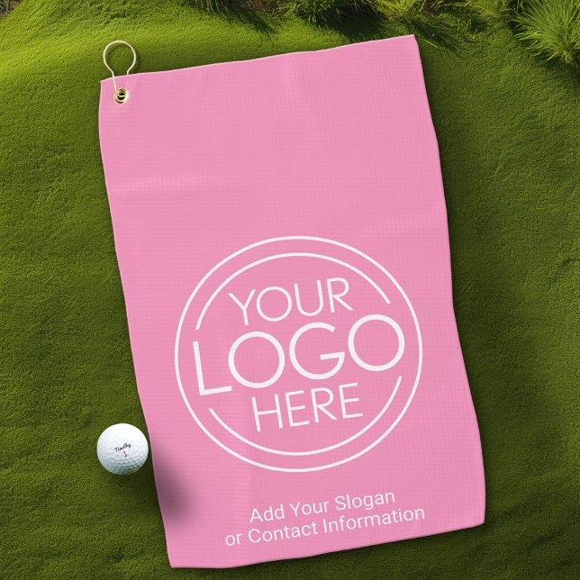 Basic Office Business Logo with Contact Info Golf Towel (Custom Golf Towel with Professional and Small Business Logo)
