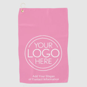 Basic Office Business Logo with Contact Info Golf Towel