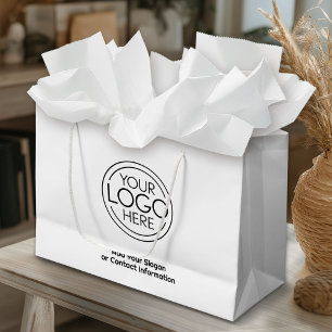 Basic Office Business Logo with Contact Info Large Gift Bag