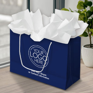 Basic Office Business Logo with Contact Info Large Gift Bag