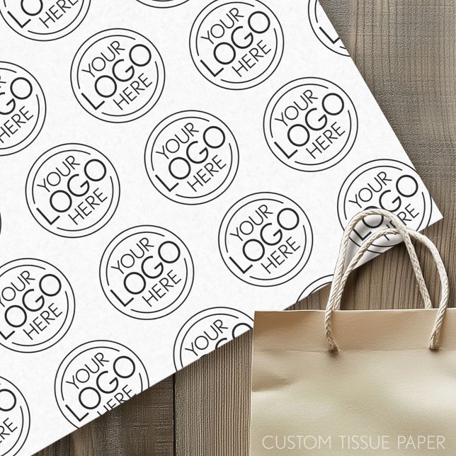 Basic Office Business Logo with Contact Info Tissue Paper (Custom Tissue Paper)