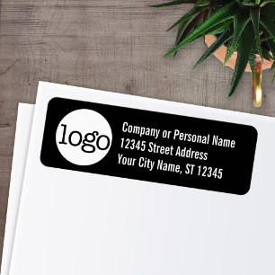 Basic Office or Business Address Label - Black