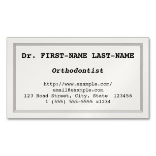 Basic Orthodontist Magnetic Business Card